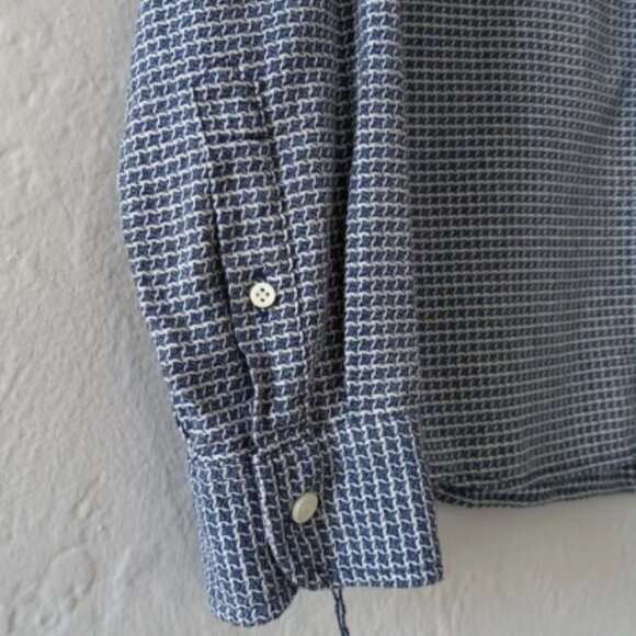 Samurai Jeans Co. Cotton Shirt Shuriken Chidori Houndstooth Made In Japan M - Picture 5 of 14